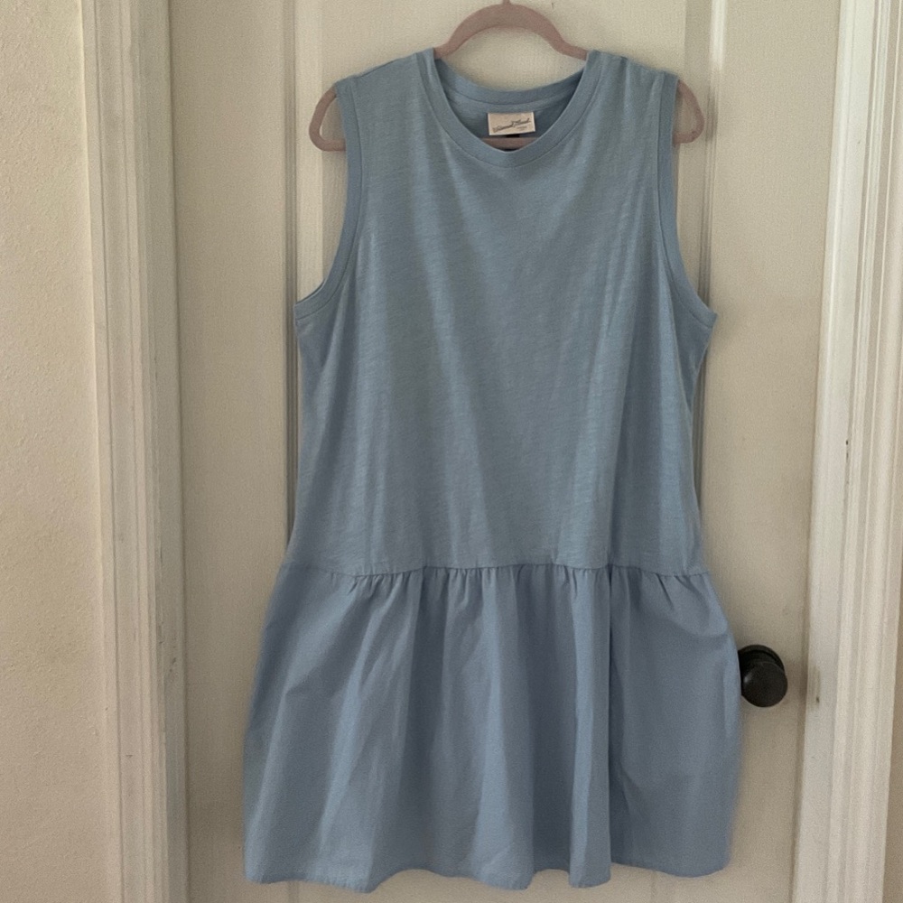 Universal Thread Light Blue Sleeveless Ruffle-Hem Dress